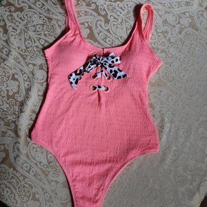 Pink one piece swimsuit bathing suit